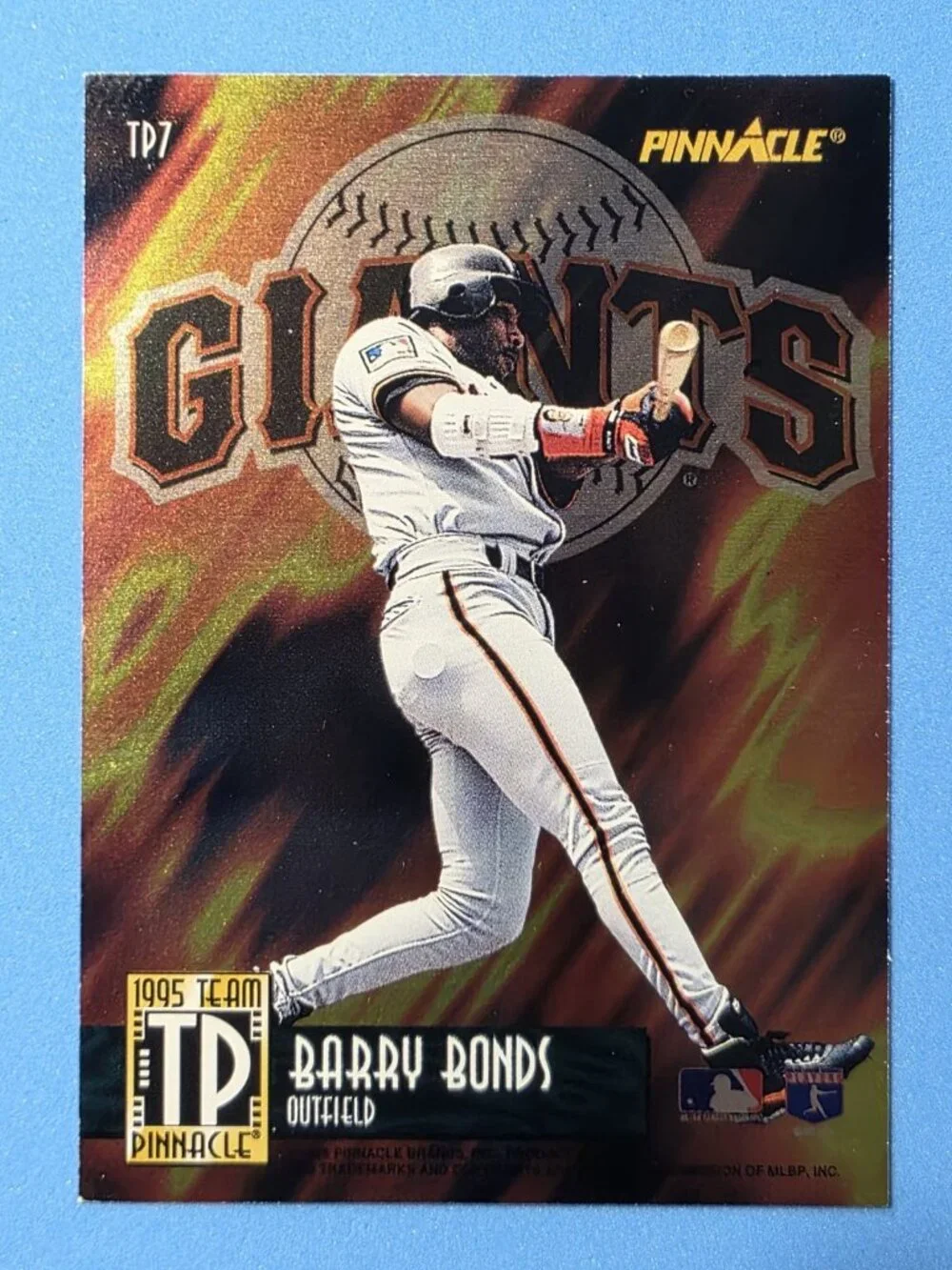 1995 Pinnacle - Team Pinnacle Ken Griffey Jr, Barry Bonds #TP7 Dufex Back